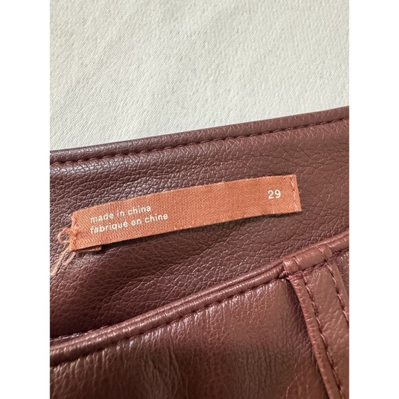 Pilcro/Anthropology Faux Leather Wine The Breaker Casual Pants Cropped 29 New - Picture 14 of 16